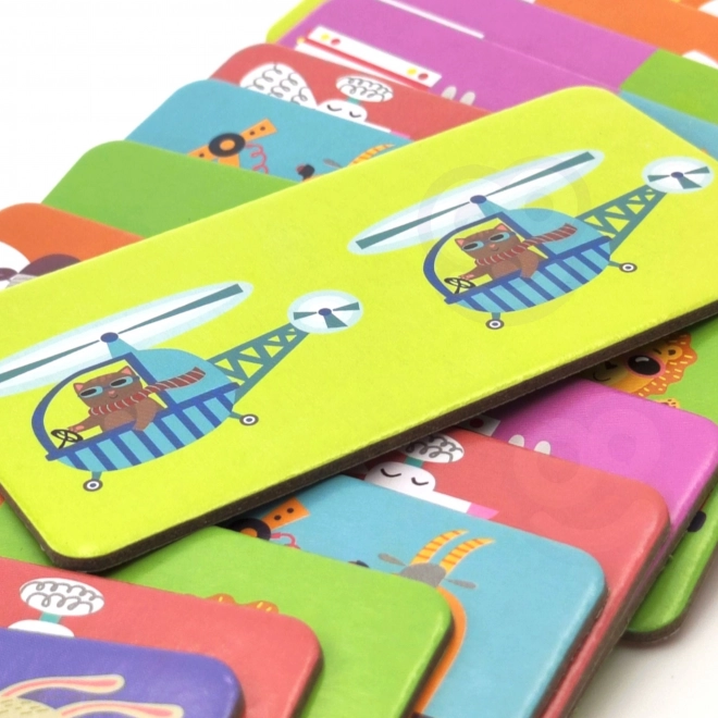 Woopie vzdělávací hra doprava zvířata puzzle domino Montessori
