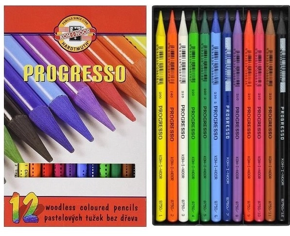 KOH-I-NOOR Pastelky v laku Progresso 12ks