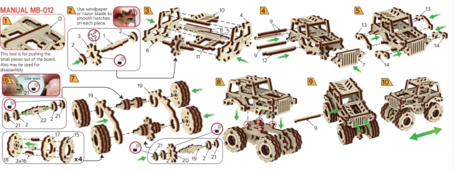 Wooden City 3D puzzle Superfast Monster Truck č.1