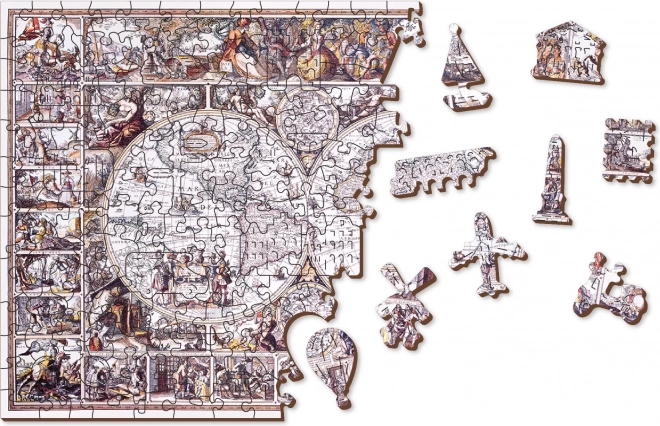 WOODEN CITY Dřevěné puzzle Mapa doby objevů 505 dílků