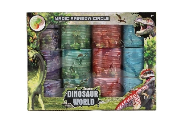 Spirála/pružina dinosaurus plast průměr 6,5cm 4 barvy