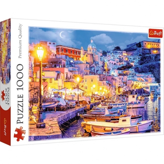 Puzzle 1000 prvků Ostrov Procida v noci Itálie