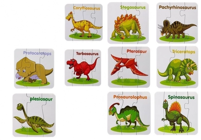 Vzdělávací puzzle Dinosauři Angličtina 10 Spojení