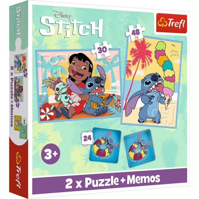 Puzzle 2v1 memoáry Lilo a Stitch