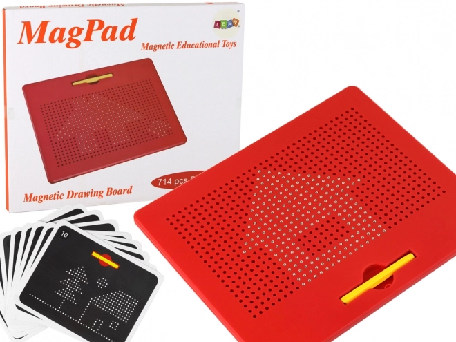 Magnetická tabule Vzdělávací podložka Šablony červené 714 prvků.
