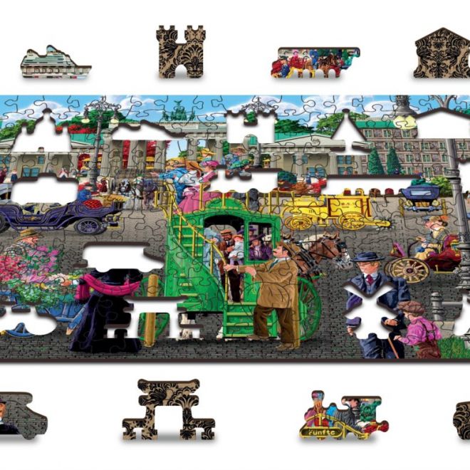 WOODEN CITY Dřevěné puzzle Pařížské náměstí v Berlíně 2v1, 200 dílků EKO