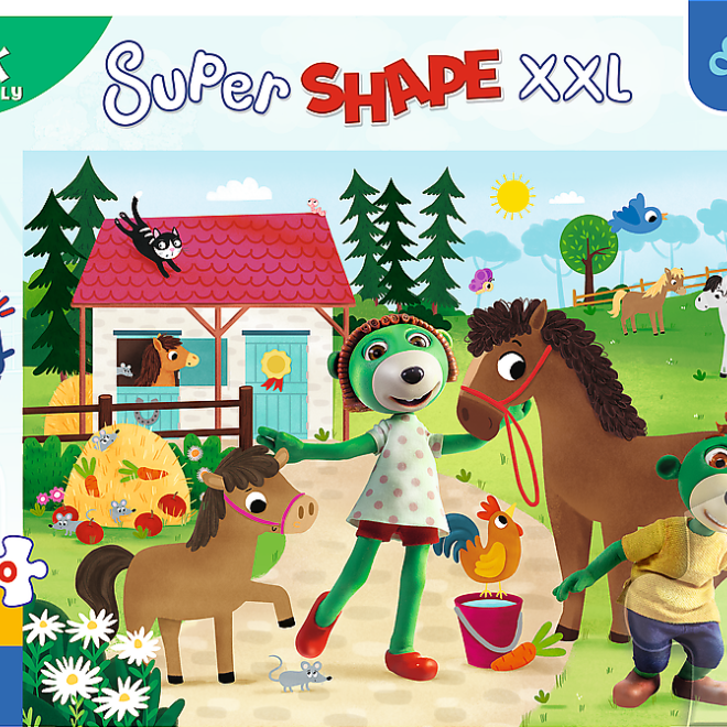 Puzzle Super Shape XXL Treflíci na koňské farmě 60 dílků