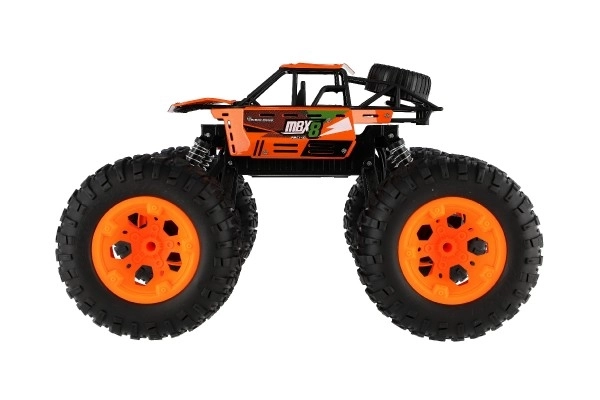 Auto RC Off-Road terénní 2,4GHz plast 32cm dobíjecí pack+baterie oranžové v krabici 38x23x26cm