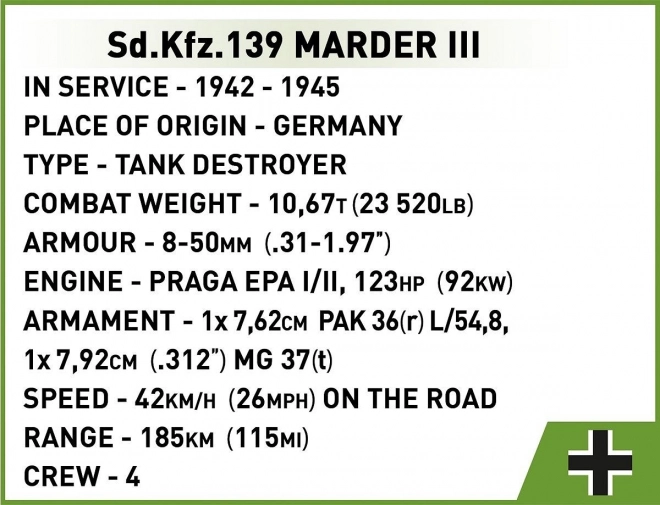 Stavebnice Sd.Kfz. Marder III 486 dílků