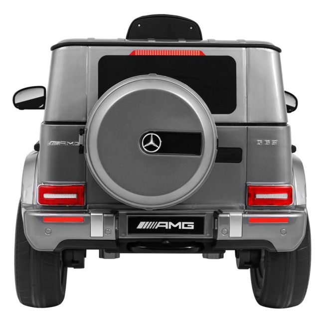 Mercedes AMG G63 pro děti Stříbrný lak + dálkové ovládání + MP3 LED + pomalý start + EVA + pásy