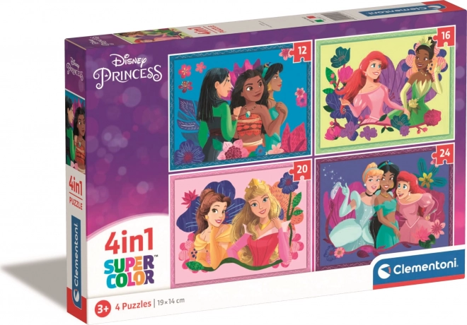 CLEMENTONI Puzzle Disney princezny 4v1 (12+16+20+24 dílků)