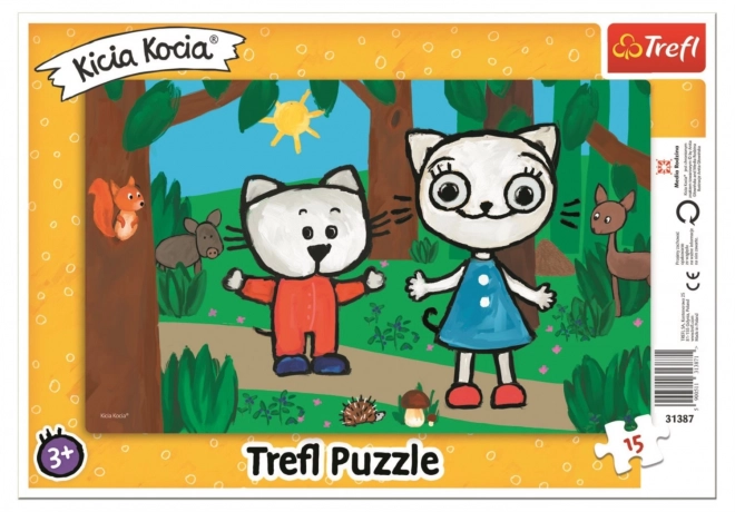 TREFL Puzzle Kicia Kocia: Kittykit v lese 15 dílků