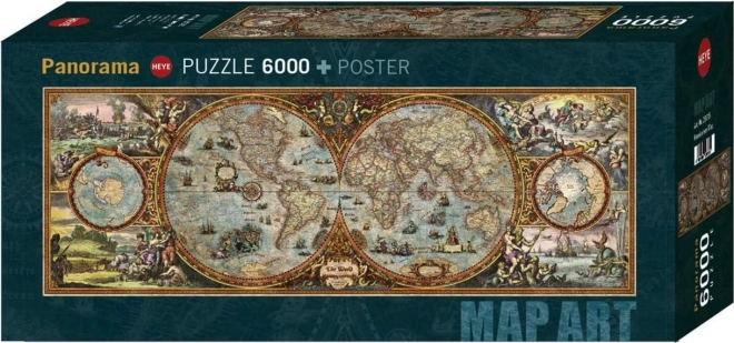 HEYE Panoramatické puzzle Mapa světa (polokoule) 6000 dílků