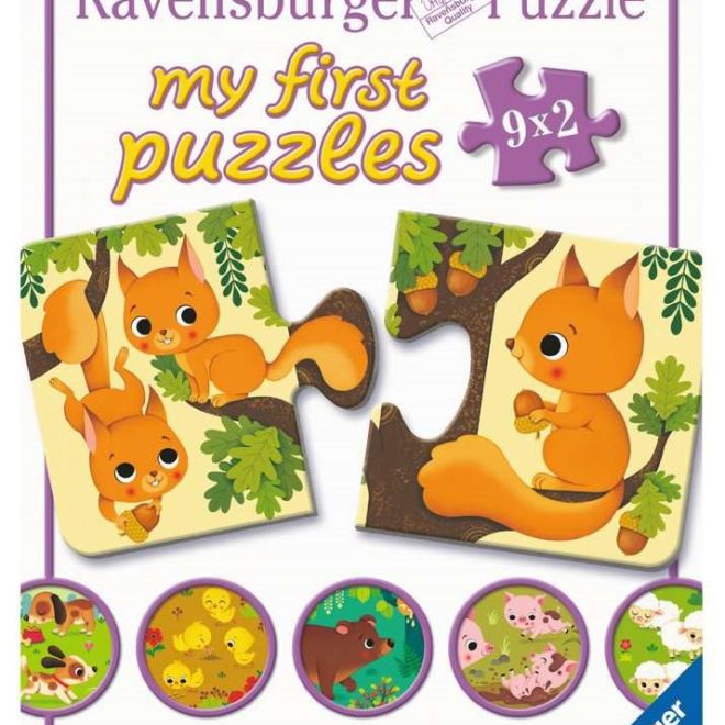 RAVENSBURGER Moje první puzzle Zvířátka a mláďátka 9x2 dílků