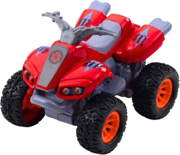 Quad s pohonem, gumová kola a kovová karoserie