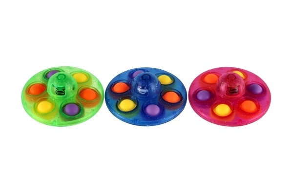 Spinner s bubble pops plast 8cm 3 barvy na kartě 12 ks v boxu