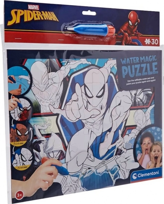 CLEMENTONI Puzzle s malováním vodou Water Magic: Spiderman 30 dílků