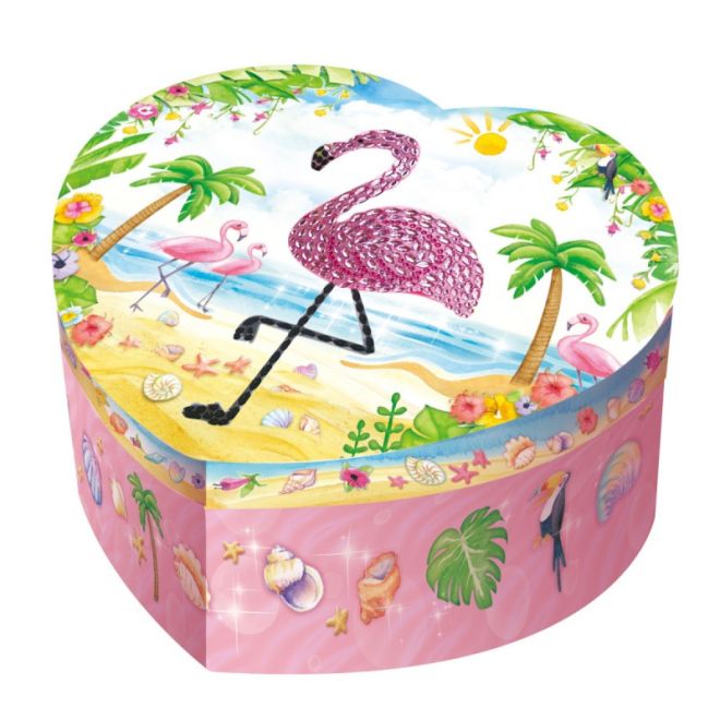 Hrací skříňka ve tvaru srdce Pecoware - Flamingo