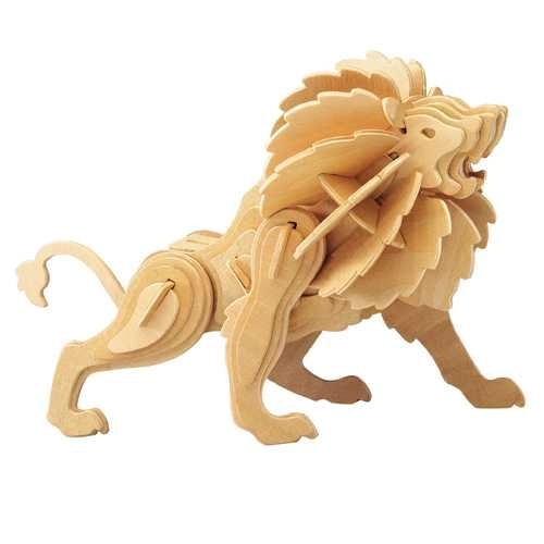 Woodcraft Dřevěné 3D puzzle lev