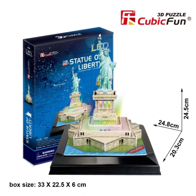 Puzzle 3D Socha Svobody / led - 37 dílků