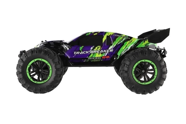 Auto RC Buggy rychlostní 2,4GHz plast 40cm dobíjecí pack+baterie fialové v krabici 42x21x28cm