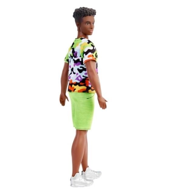 Lalka Ken Barbie Fashionistas s černými kudrnatými vlasy