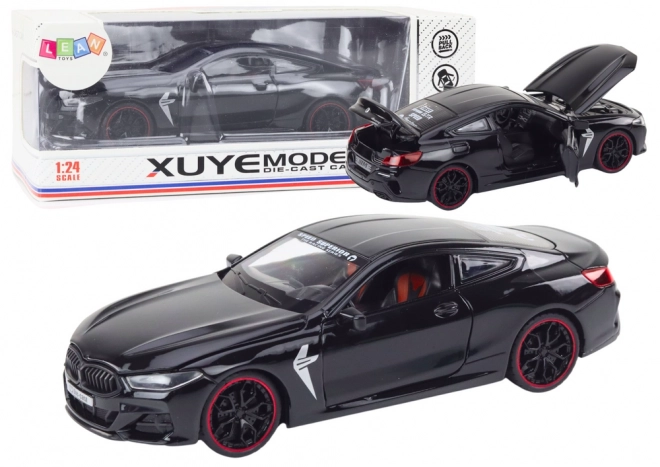 Kovové auto Sports Activity Car, třecí pohon, otevíratelné prvky 1:24 černá