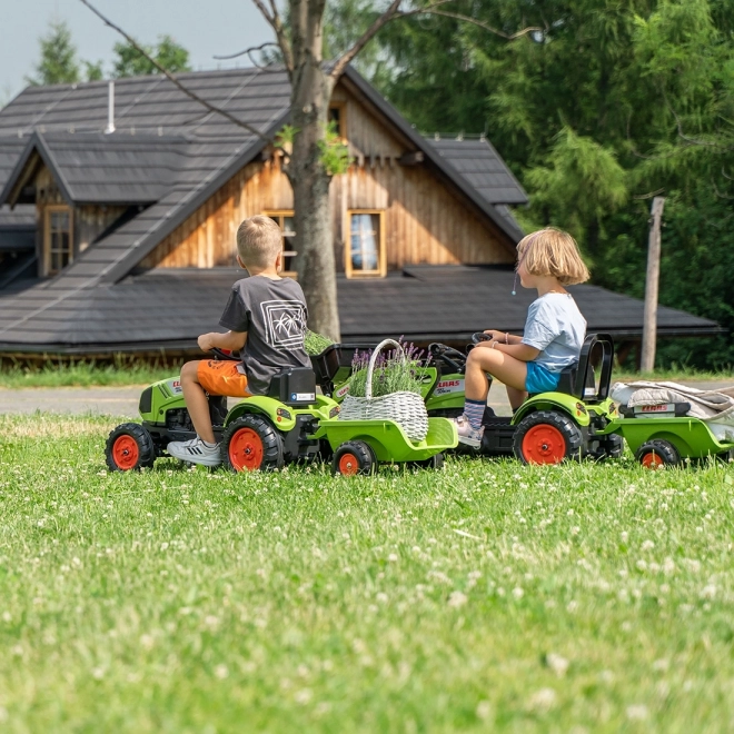 Šlapací traktor Claas Arion 410 s valníkem zelený