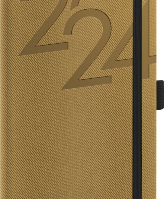Kapesní diář Ajax 2024, zlatý, 9 × 15,5 cm
