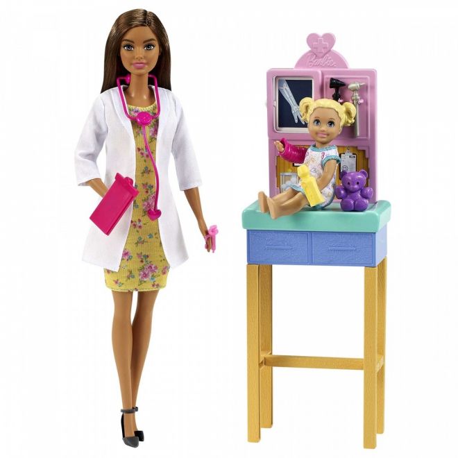 Panenka Barbie Kariéra pediatra Bruneta