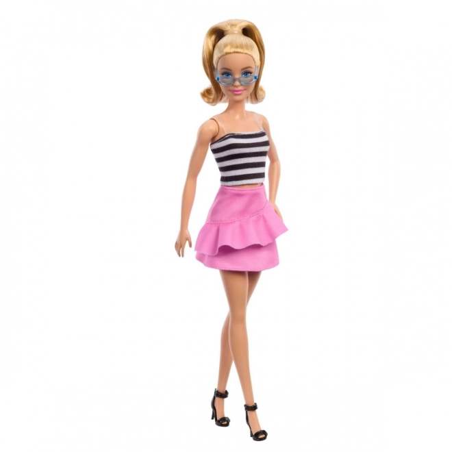 Top pro panenku Barbie Fashionistas v černobílých pruzích