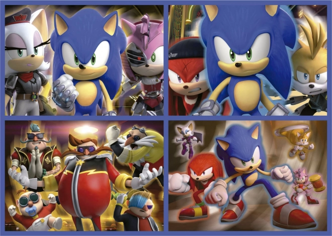 EDUCA Svítící puzzle Sonic Prime 4v1 (50,80,100,150 dílků)