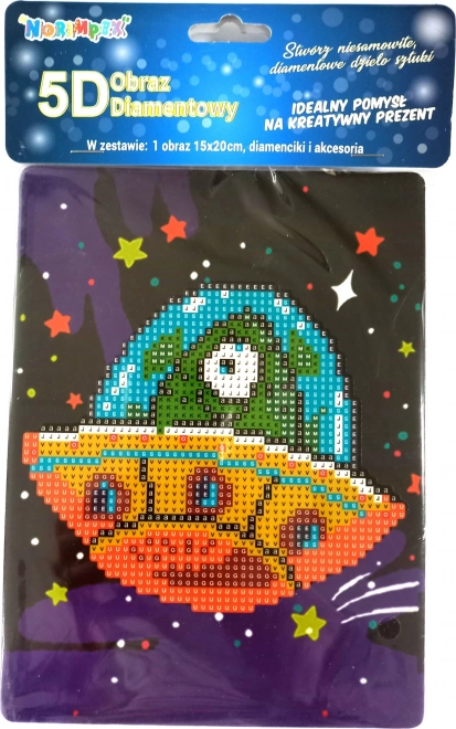 Norimpex Diamantové malování Ufo 15x20cm se stojánkem