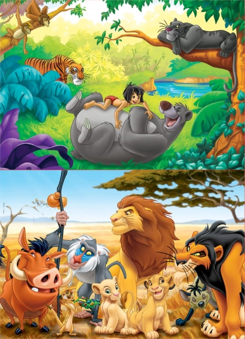 EDUCA Dřevěné puzzle Disney Zvířecí kamarádi 2x50 dílků