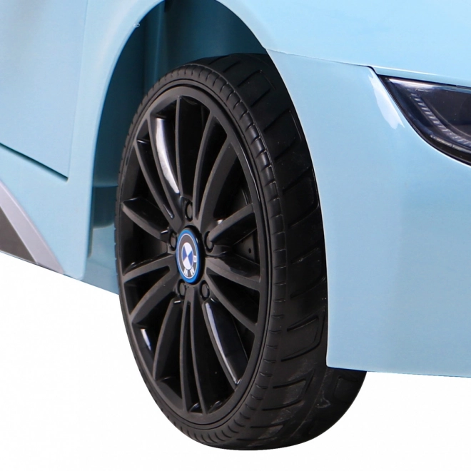 BMW I8 Lift Battery Car Blue + dálkové ovládání + pomalý start + 3bodové pásy + MP3 USB + LED dioda