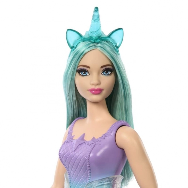 Barbie pohádková víla jednorožec – Fialový a tyrkysový obleček