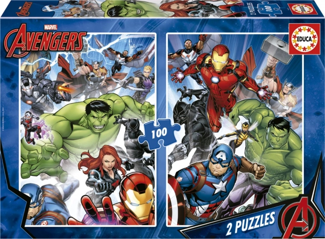 EDUCA Puzzle Avengers 2x100 dílků