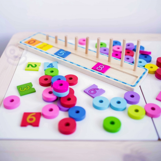 Woopie zelený Montessori učící puzzle počítání a barvy