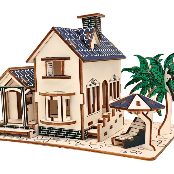 Woodcraft Dřevěné 3D puzzle Dům na pláži