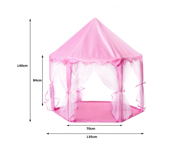Růžový skládací hrací stan - 140cm