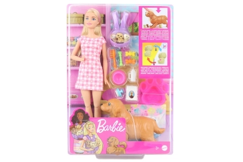 Mattel panenka Barbie a novorozená štěňátka