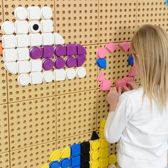 Masterkidz geometrický stavební set s kolíčky 64 ks pro STEM tabule