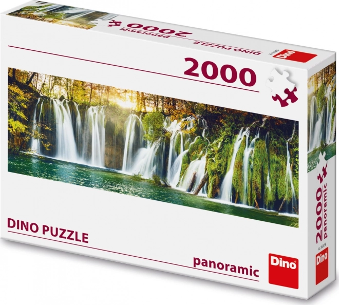 Puzzle Plitvické vodopády - panoramatická skládačka 2000 dílků