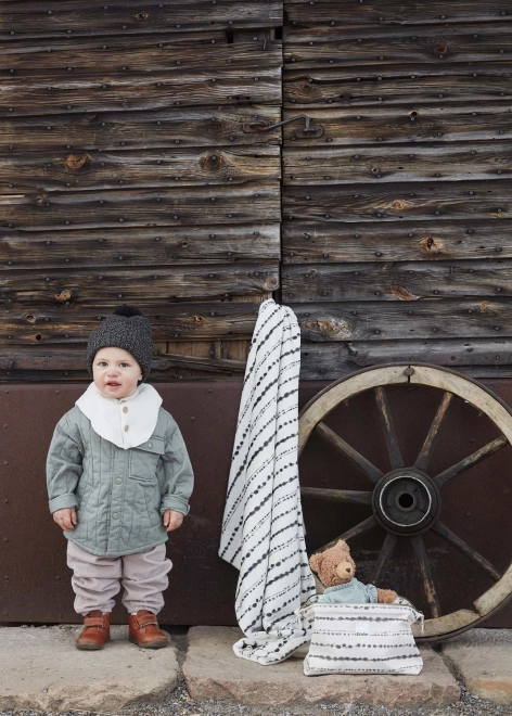 Elodie Details - Vlněná čepice z tvídu 6-12 měsíců –  Antracit || Tweed
