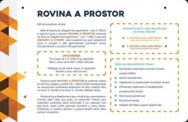 MAGFORMERS Geometrie 2: Rovina a prostor - box 43 dílků