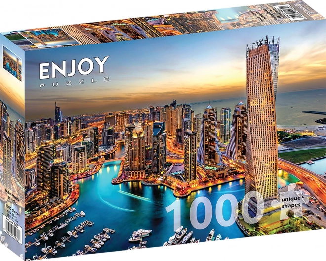 Puzzle Dubajský přístav v noci 1000 dílků