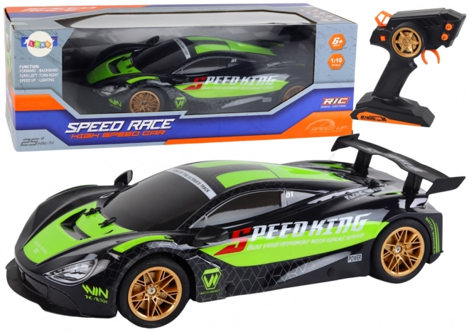 Velké sportovní auto na dálkové ovládání 1:10 zelené a černé