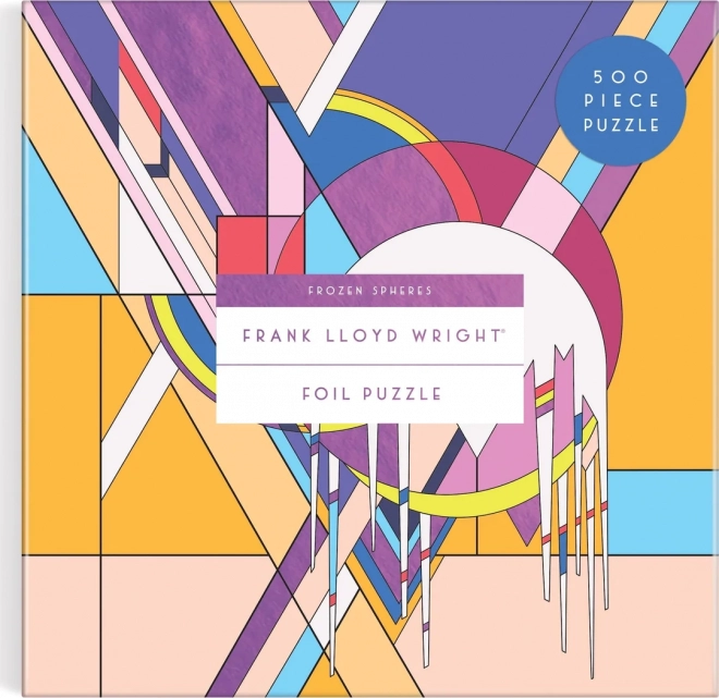 GALISON Metalické čtvercové puzzle Frank Lloyd Wright: Zamrzlé sféry 500 dílků