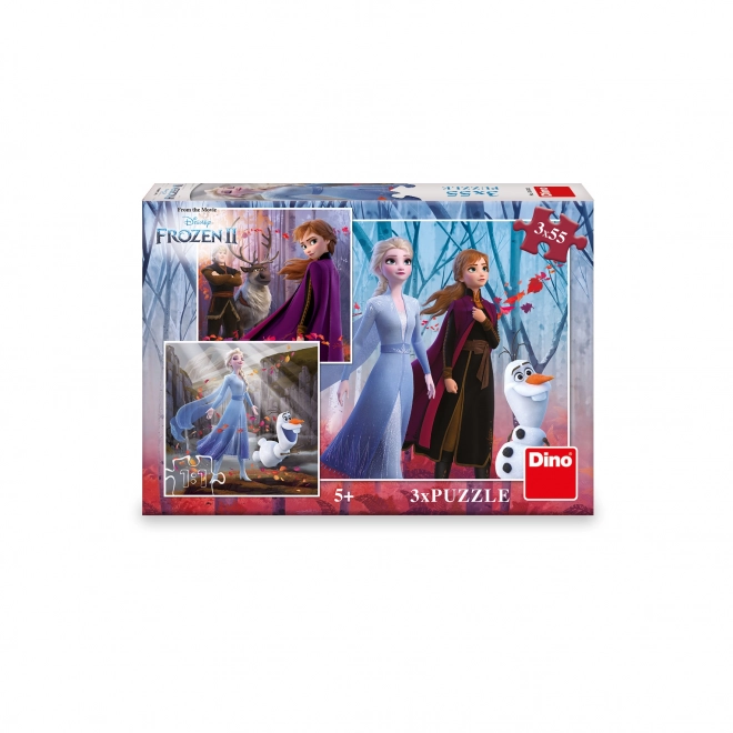 Puzzle 3v1 Ledové království II - 3 x 55 dílků