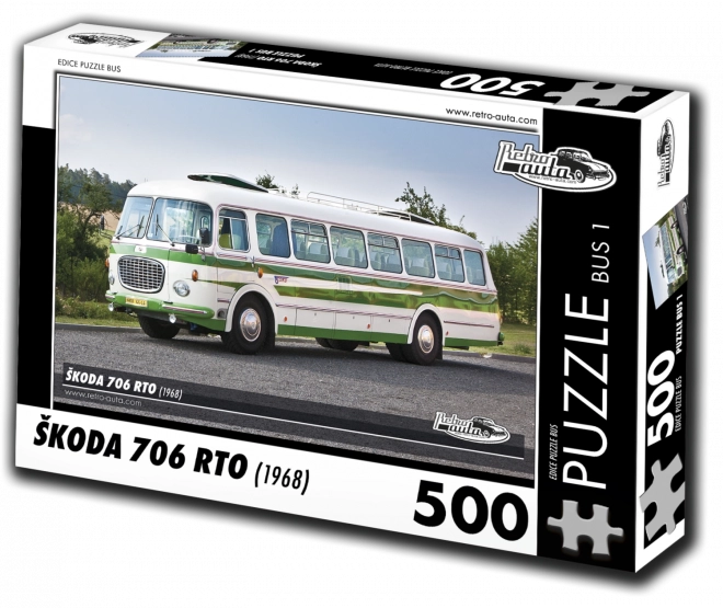 RETRO-AUTA Puzzle BUS č.1 ŠKODA 706 RTO (1968) 500 dílků